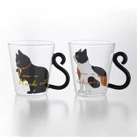 Taza de cristal de gato