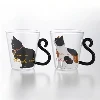 Taza de cristal de gato